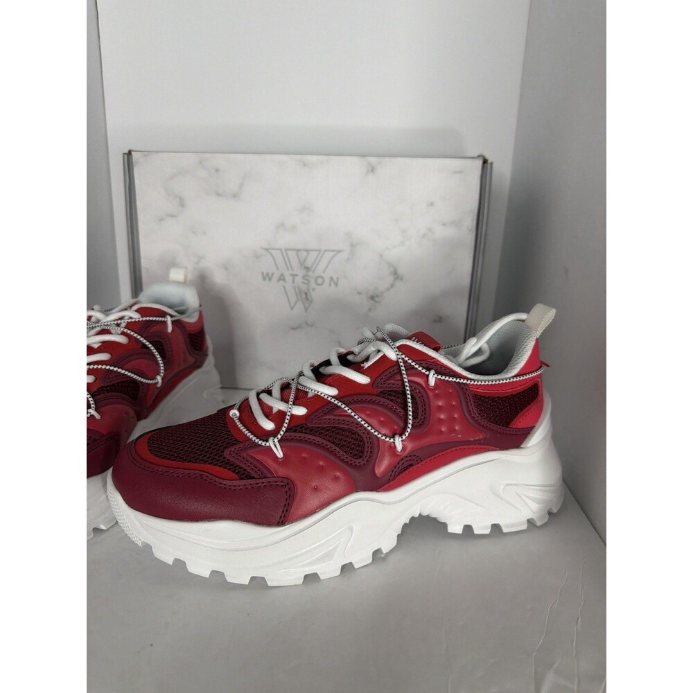 Watson Flesh And Bone Men's Sneakers Red White Low Top Lace Up Activewear